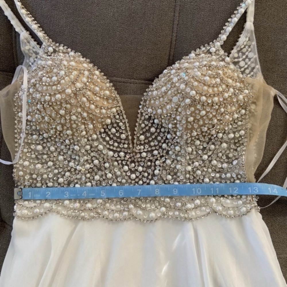 NWOT Lulus True Love Luxe White Beaded Rhinestone Maxi Dress - Picture 16 of 16